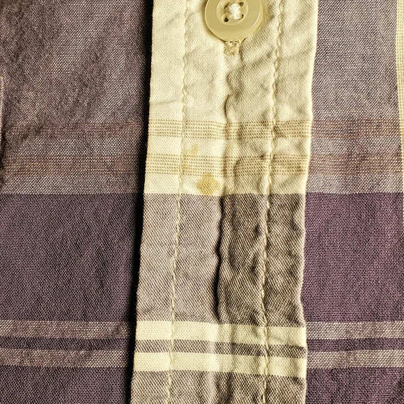 (4/$20) Old Navy Men's Casual Button Down Shirt Blue & White Checkered Size L - Picture 5 of 5